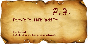 Pirót Hágár névjegykártya